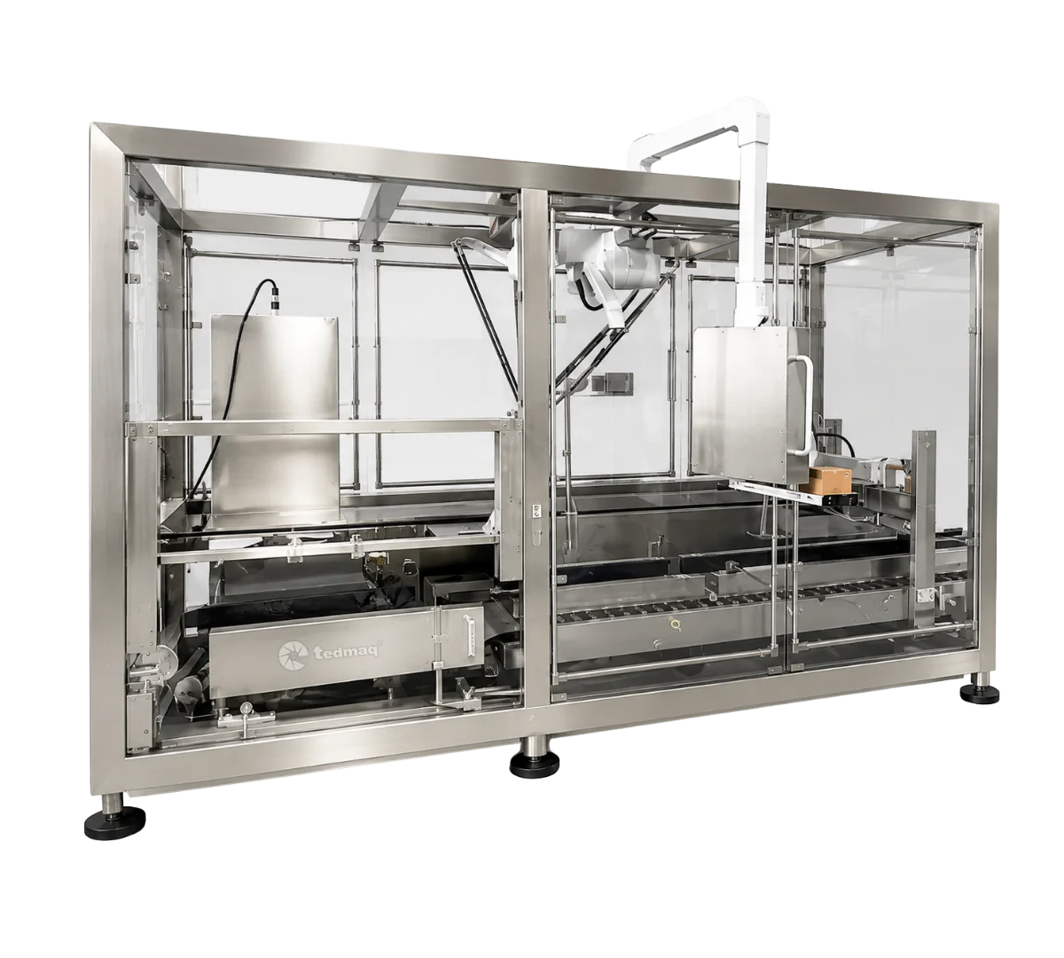 MAQUINA EMPACADORA ROBÓTICA INTEGRADA CON FORMADORA Y ENCINTADORA DE CAJAS