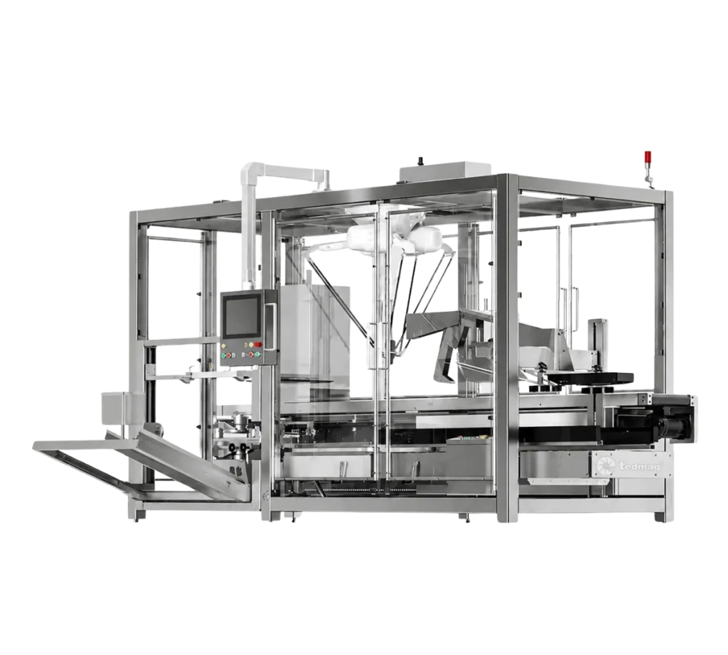 MÁQUINA EMPACADORA ROBÓTICA INTEGRADA CON FORMADORA Y ENCINTADORA DE CAJAS